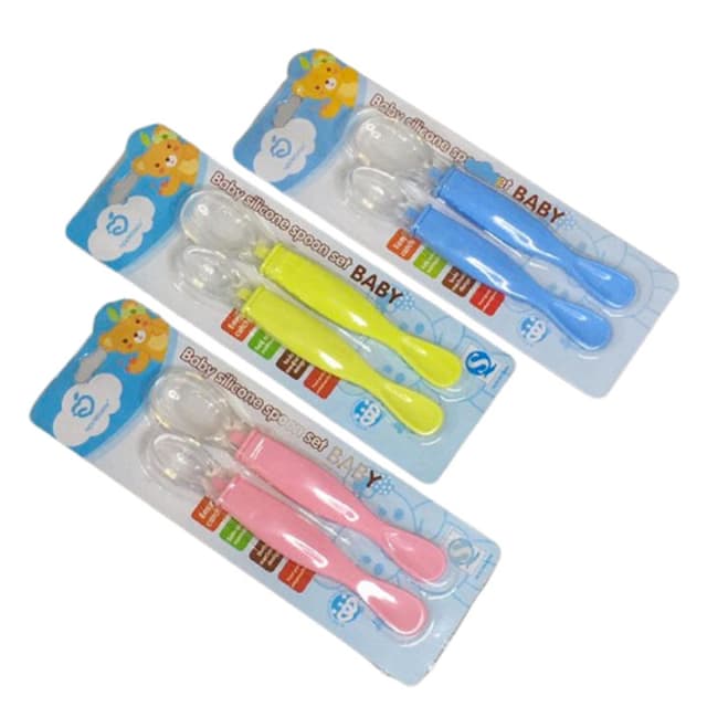 Apple Bear Baby Silicone Spoon Set 2 pieces