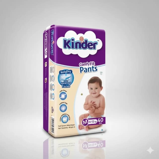 Kinder Baby Pant Diaper M Size 40 Pcs Pack