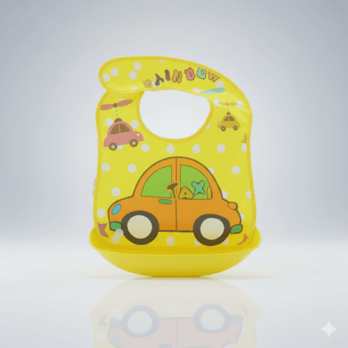 Plastic Water Proof Baby Tray Bibs Colorful