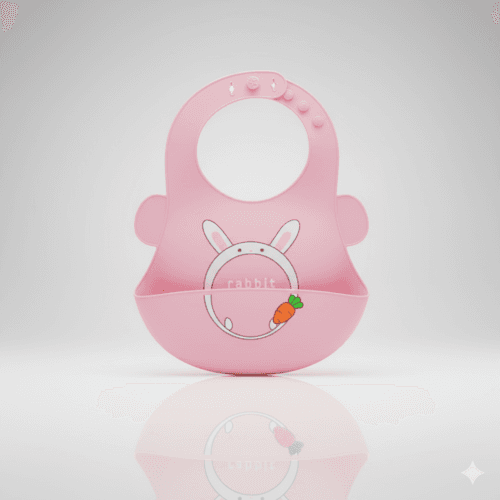 Silicone Baby Tray Bibs Rounded Colorful