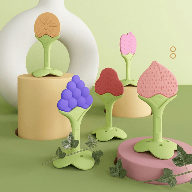 Baby silicone fruit shape soothing teether